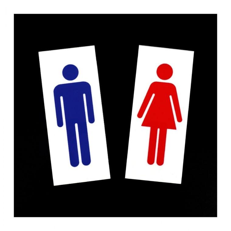 화장실 남녀 표지판 그림 욕실 아크릴 사인 부착식 안내판 구분