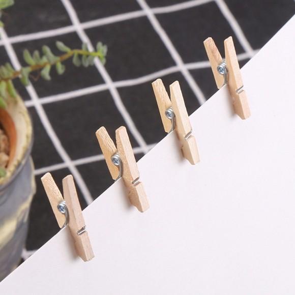 사진 메모걸이 미니 나무집게 100p세트(2.5cm) 가랜드 소품 걸이