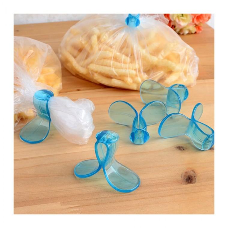 원터치 봉투 밀폐 유지 6P 집게 비닐 클립 식품 신선도 보관