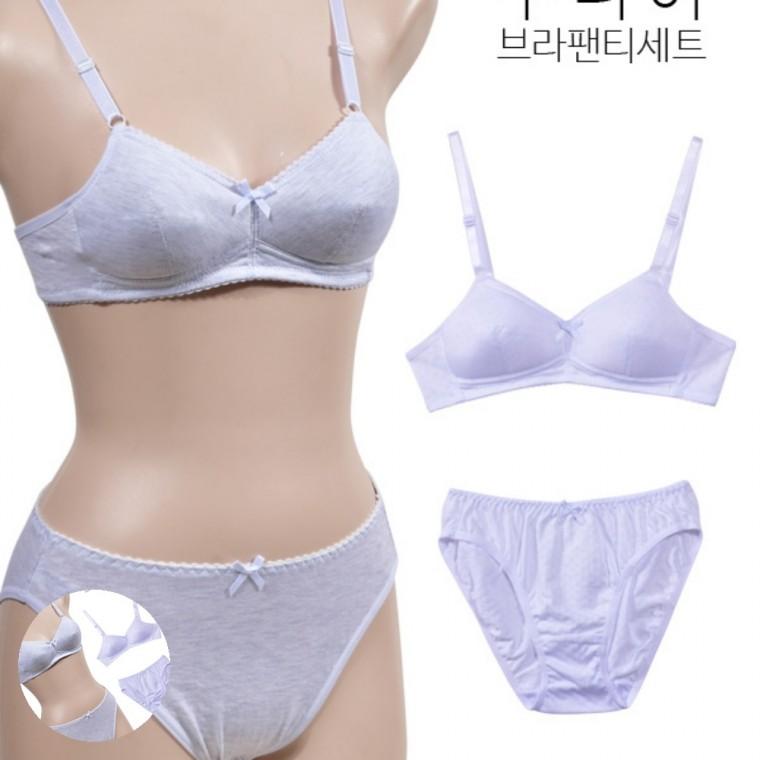 브라 팬티 세트 팬티브라세트 중학생브래지어 노와이어속옷세트 청소년브라세트 노와이어브라세트