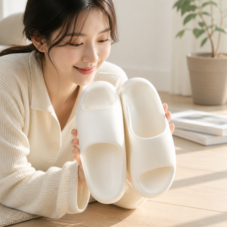 화이트 EVA 쿠션 거실화 275mm 욕실화 실내화