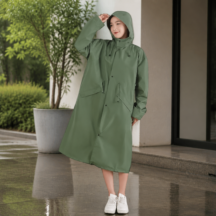 그린 레인코트 남녀공용 비옷 XL 바람막이 우의