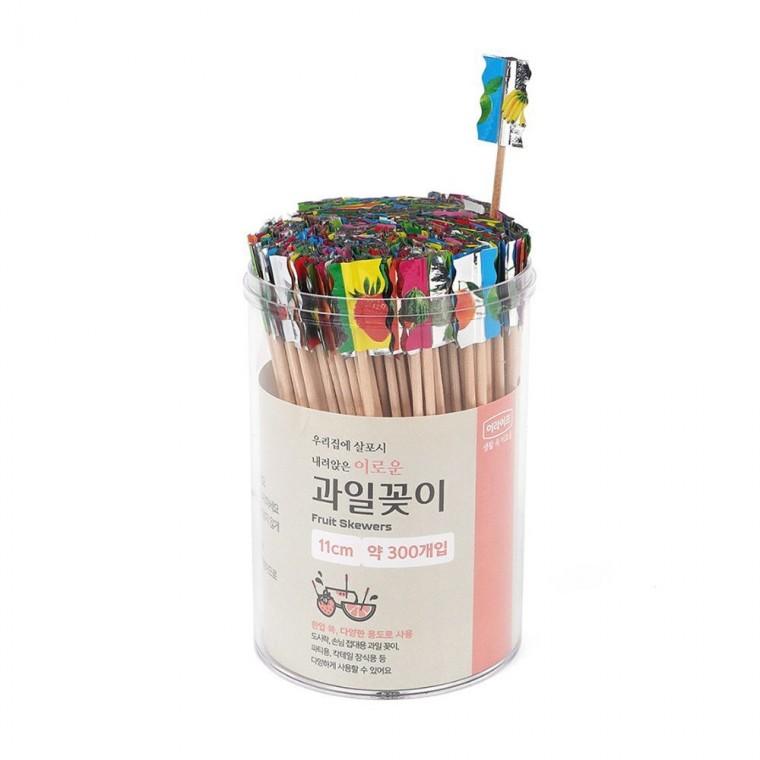 300p 원형 과일 디저트 파티 간식 핑거푸드 꼬치 꽂이 나무 케이터링 뷔페