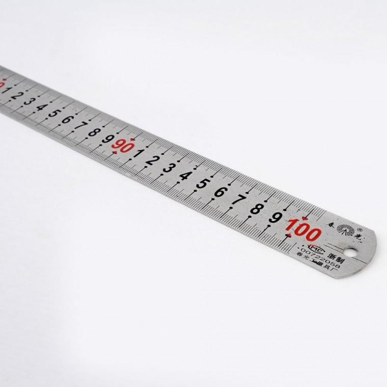 100cm 쇠자 철자 눈금 긴자 재단 스틸자 목공 직자 양면 고리 측정