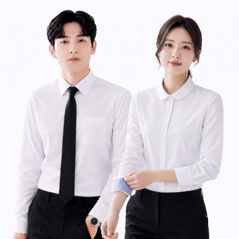 국내생산 구김없는 긴팔 셔츠 정장 와이셔츠 블라우스 남자 여자 교복몰