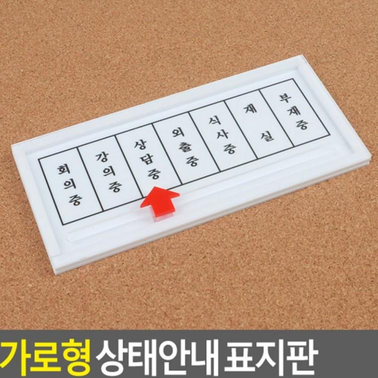 업무 회의 재중 가로형 부착 알림판 상황 도어 안내 표시 사무실 사인