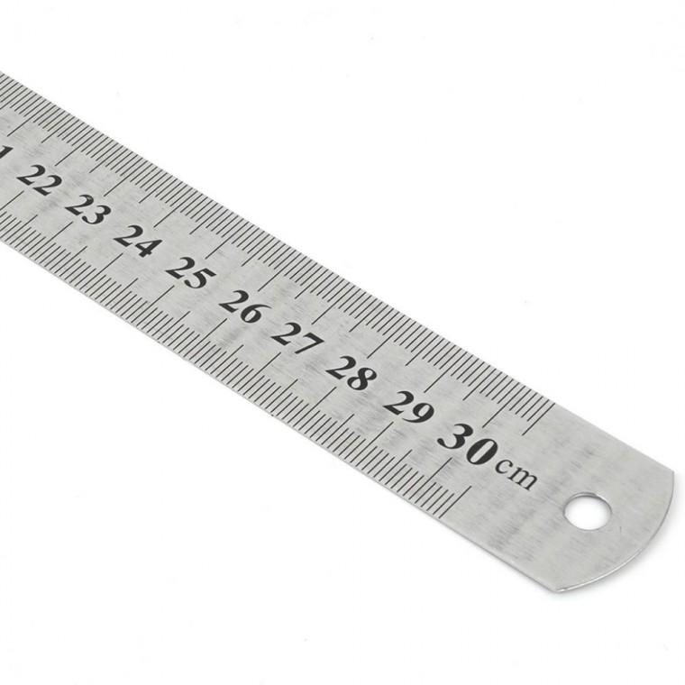 30cm 직자 쇠자 측정 사무 제도 눈금 정밀 두꺼운 스틸 학습 목공