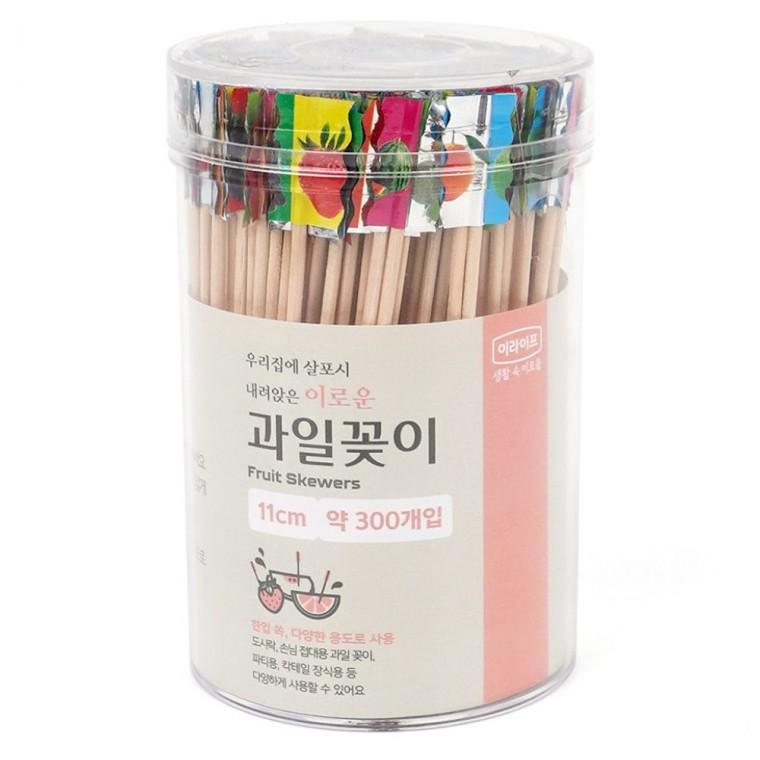 300p 원형 과일 파티 꽂이 핑거푸드 케이터링 나무 꼬치 디저트 뷔페 간식