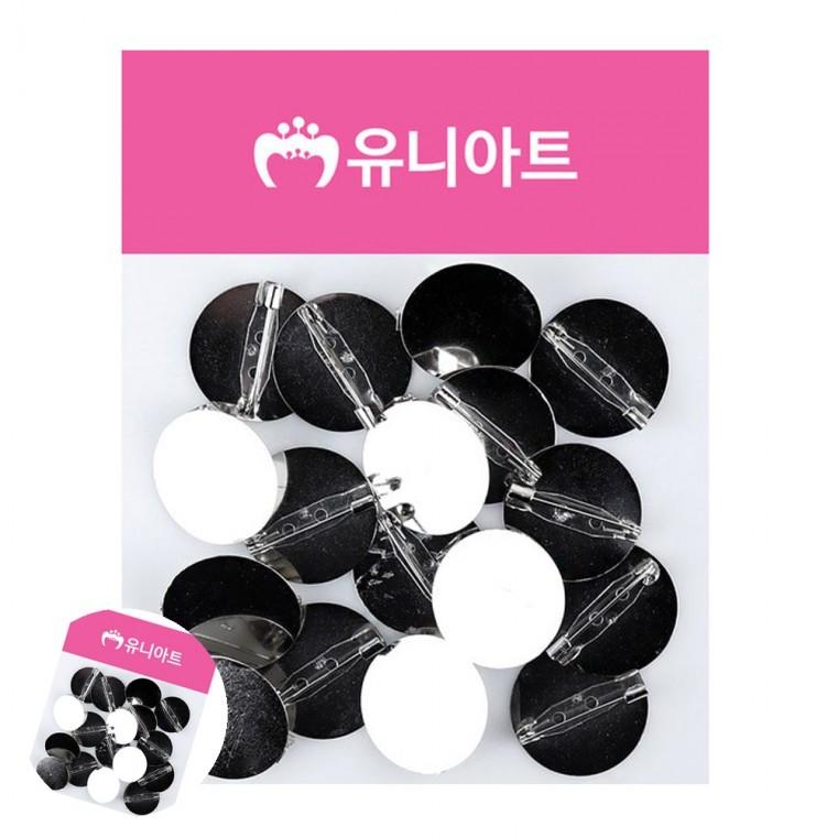 브로치핀 코사지재료 옷핀브로치재료 브로치핀부자재 원형브로치핀 민자 코사지핀 25mm
