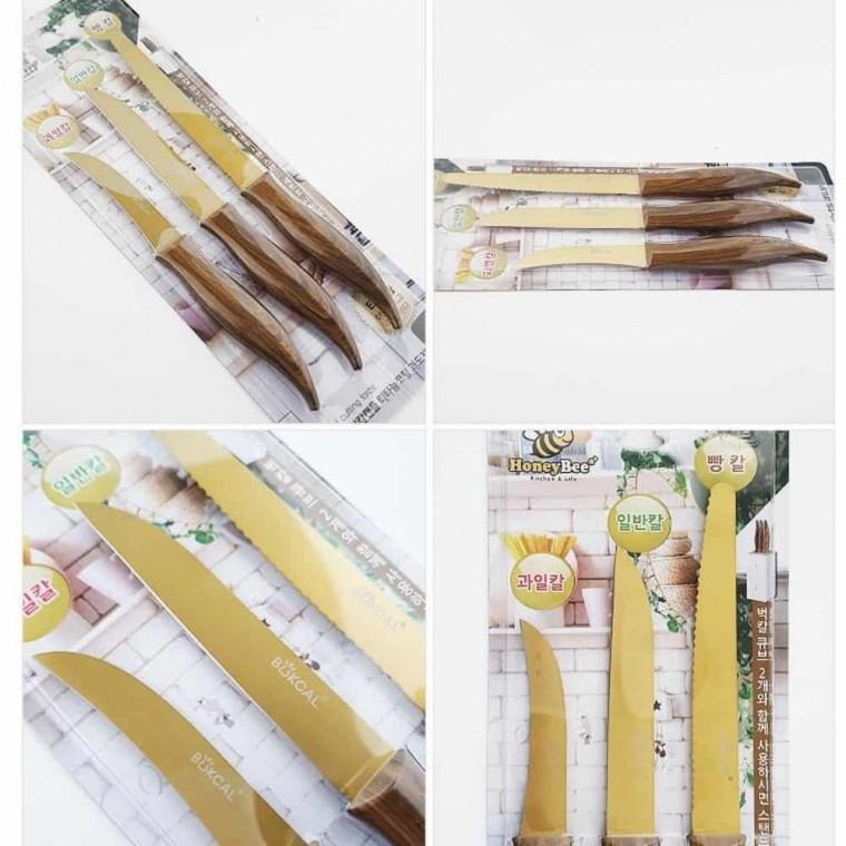 티타늄코팅 과도 3P 사과칼 조리칼 부억칼 요리칼 미니칼 부엌칼 주방칼 작은칼 참외칼