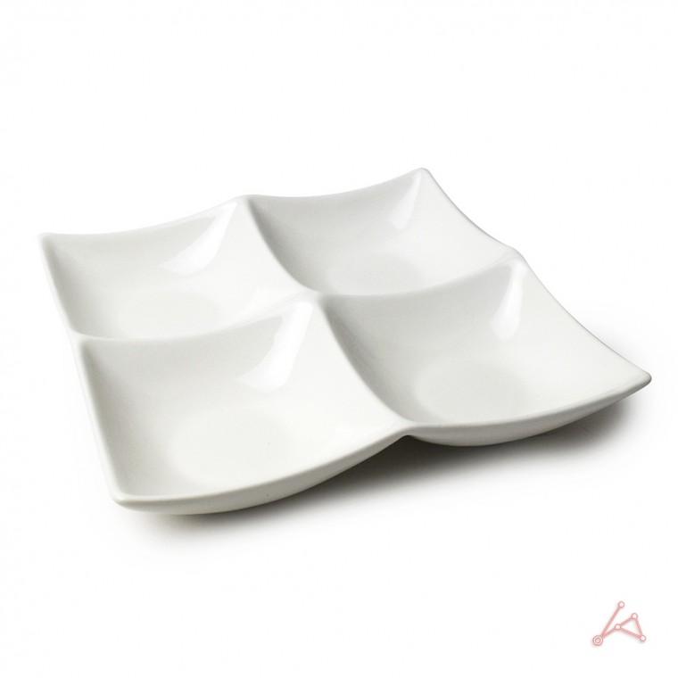 도자기 4칸 나눔접시 20cm 종지 앞접시 종지그릇