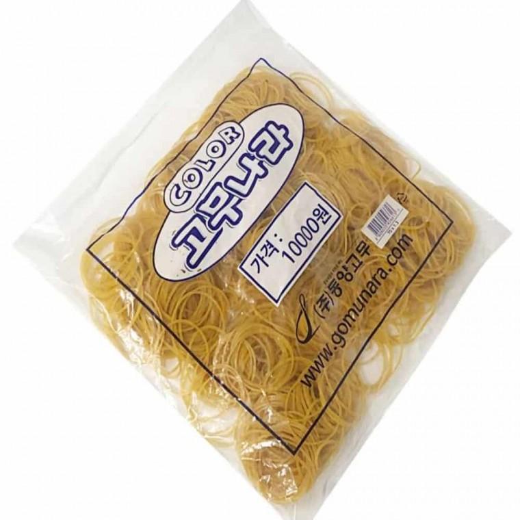 노란 고무줄 5cm 색깔고무줄 둥근고무줄 작은고무줄 고정밴드 미니고무줄 포장고무줄 대용량고무줄 노란고