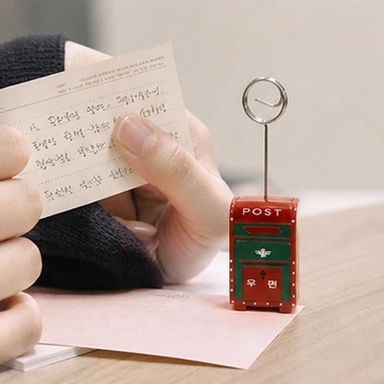 메모클립 우체통 명함 사진 고정 메모 꽂이 책상 위 인테리어 소품