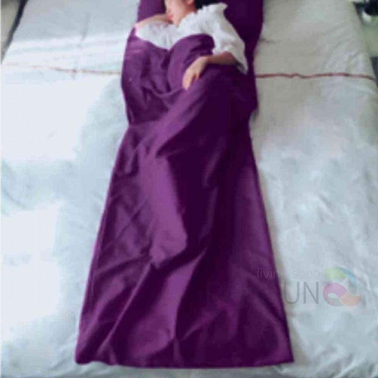 1인 침구침낭 퍼플 베개미포함 이불침낭 여행침낭 1인용이불 침낭내피 얇은침낭