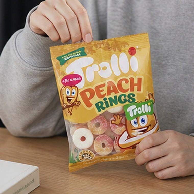 피치링스 복숭아맛 링모양 캔디 포도당시럽 설탕 젤라틴 100g 1봉