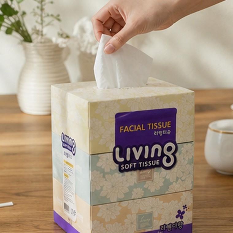 페이셜 티슈 FACIAL TISSUE 180매 6P 2겹 펄프 박스형 21 5cm