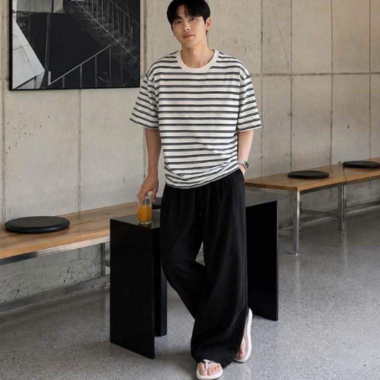 데일리 남자 와이드 밴딩 팬츠 남성 여름 휴양지 벤딩 바지