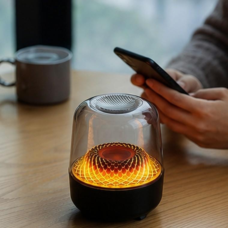 블루투스 스피커 투명 돔형 RGB 360도 LED 무드등 사운드 동기화