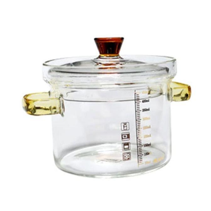 마시 전자레인지 찜기 내열유리 냄비 전자레인지 용기 450ml