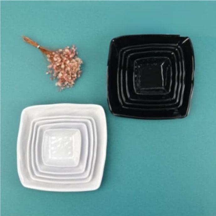 멜라민 앞접시 가정 식당 사각 반찬그릇 주방 접시 찬기 8.5cm