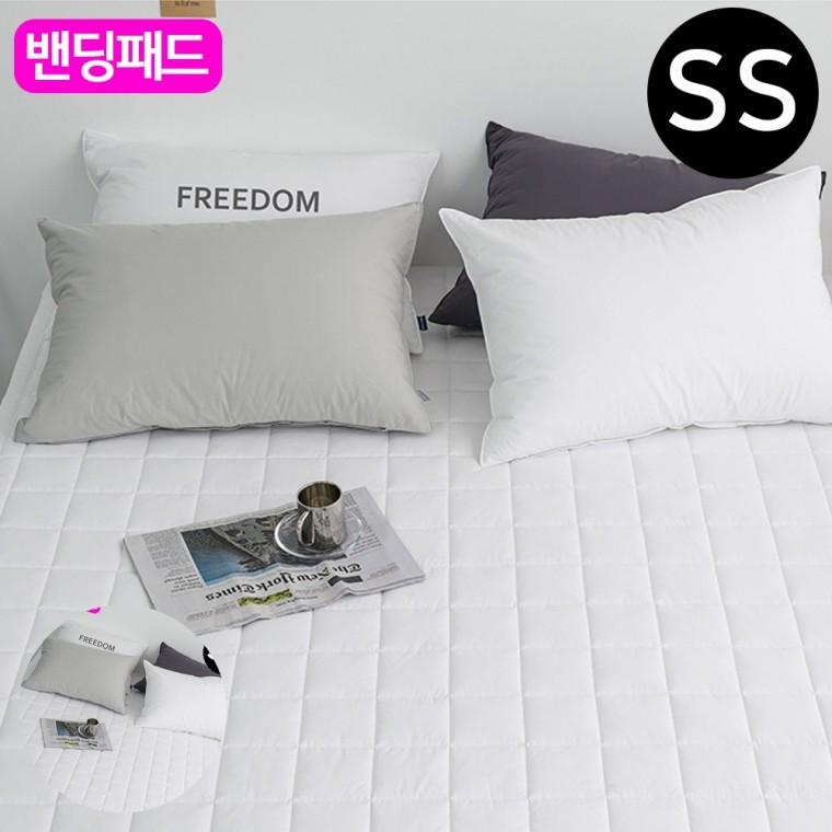 침대깔개 심플패드 침대커버 이불깔개 호텔식패드 샤이니 순면 밴딩 패드 슈퍼싱글 SS 화이트 카페트겸용