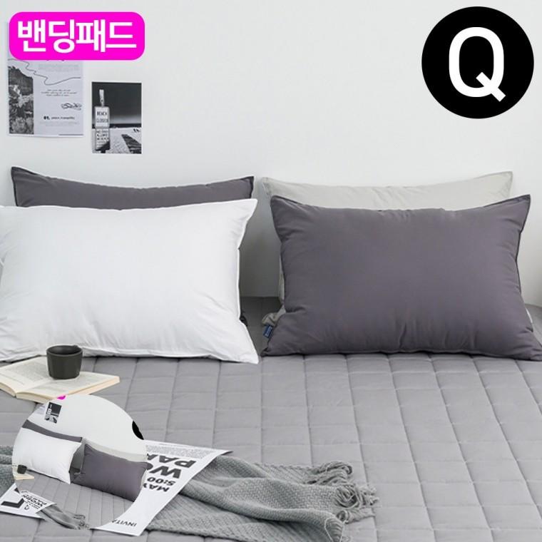 매트깔개 호텔식패드 침대요 이불패드 침대깔개 샤이니 순면 밴딩 패드 퀸 Q 그레이 카페트겸용