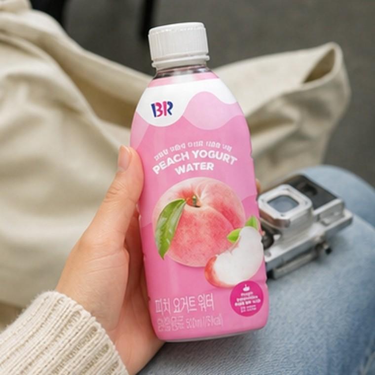 복숭아 요거트 워터 혼합음료 500ml 핑크 패키지 차갑게 마시는 일상 음용