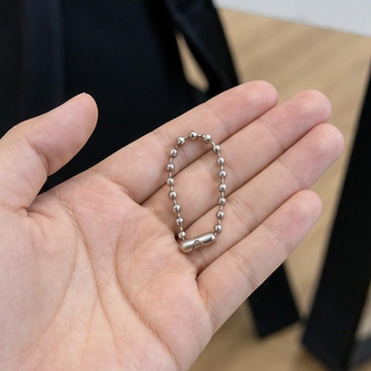은색 군번줄 구슬줄 키고리 열쇠고리 연결용 2mm 10cm 10개