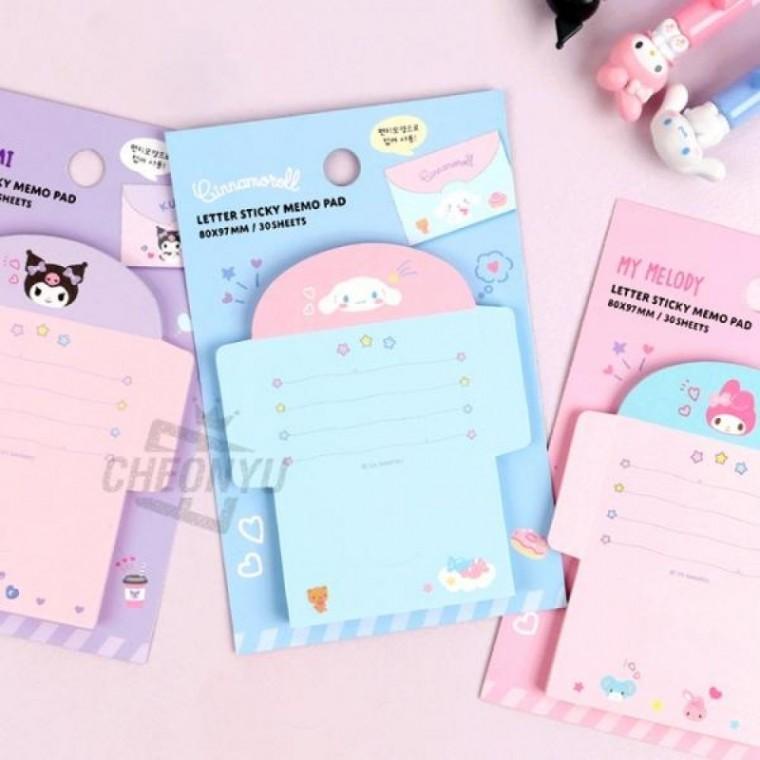 편지 점착 메모패드 접착식 메모지 필기 문구용품
