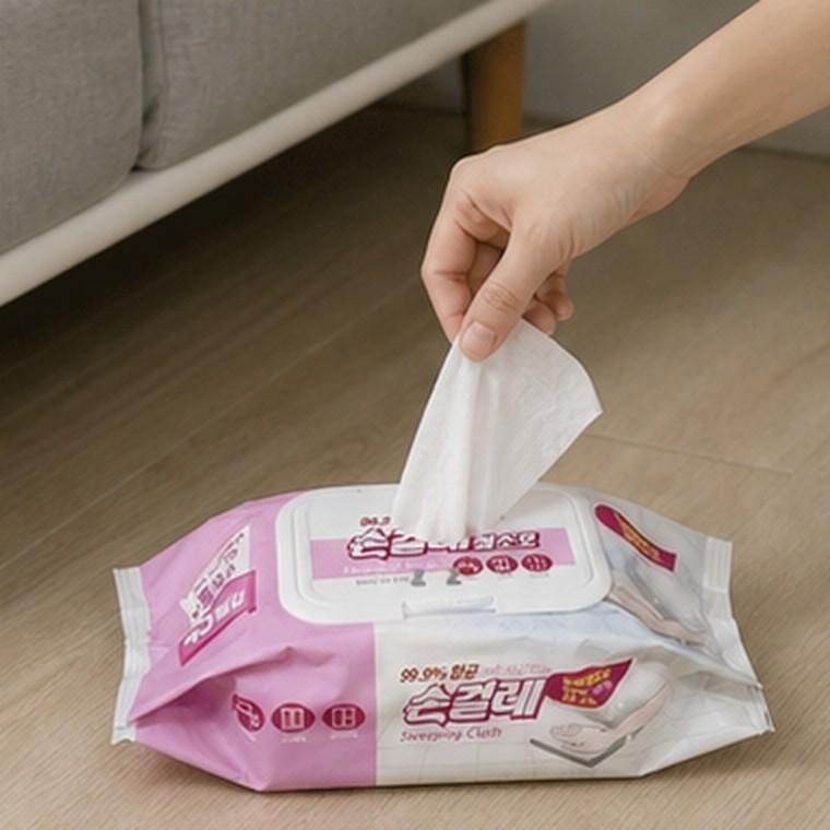 캡형 손걸레 청소포 45매입 30x20cm 무향료 무색소 항균 99 9퍼센트