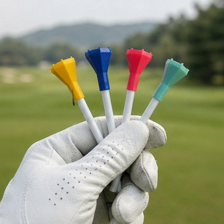 실리콘 팔각 도트 헤드 골프티 최소 마찰 재사용 83MM 5개입
