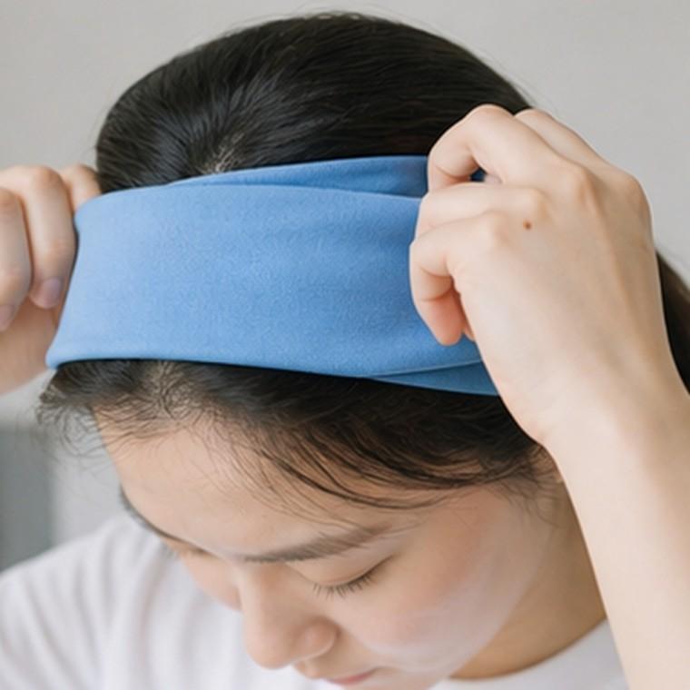 머리카락 낙하 방지 밴드 블루 탄력 머리 정리 착용형 단품 1개