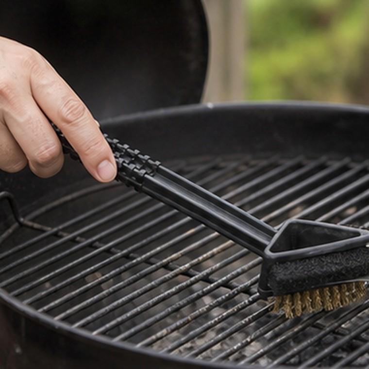 BBQ 그릴 청소솔 36x8cm 3면 브러시 스크래퍼 찌든때 제거용