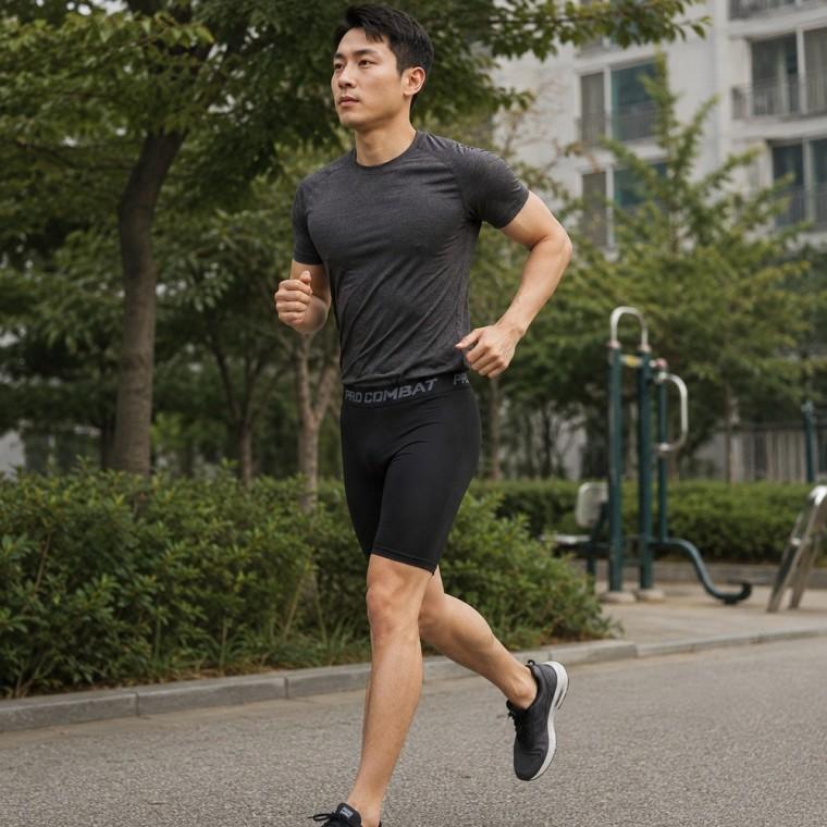 남성 기능성 스포츠 타이즈 레깅스 러닝 헬스용 통기성 5부 9부