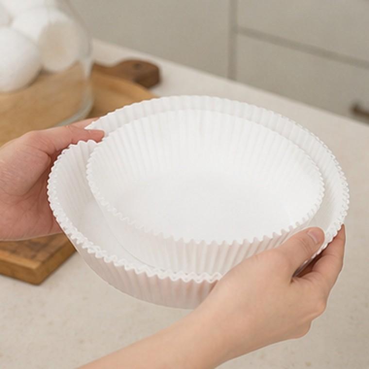 에어프라이어 종이호일 기름기받이 조리편의 위생적 원형 접시형 간편한
