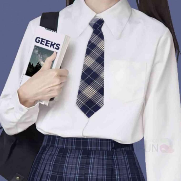 체크 넥타이 네이비 여자교복넥타이 심플자동넥타이 교복학생넥타이 코스프레넥타이 여자넥타이