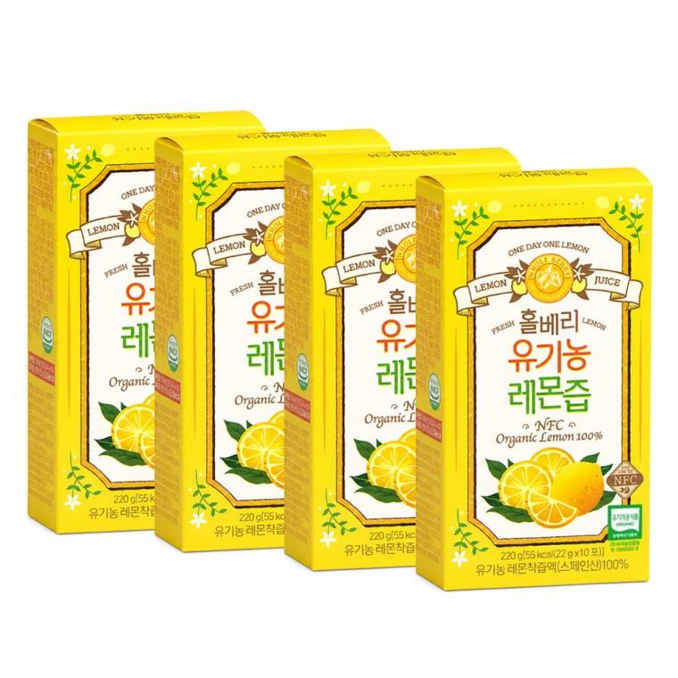 홀베리 유기농 레몬즙 10포 4박스