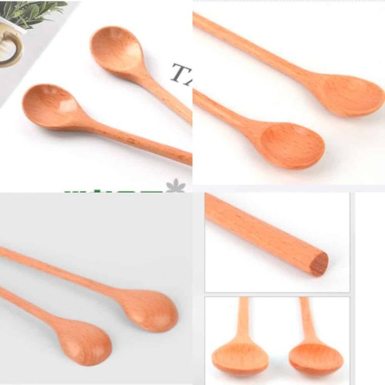 롱 티스푼 2P 나무롱스푼 조리용스푼 조리용숟가락 에이드스푼 롱티스푼