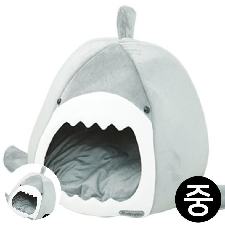 애완동물집 실내개집 애완견집 고양이하우스 반려견집 강아지하우스 파도상어 하우스 그레이 중형