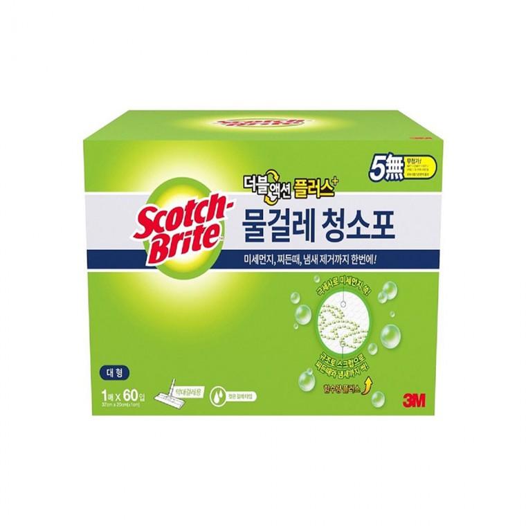 더블액션 플러스 물걸레 청소포 대형 막대걸레 60매 청소 바닥