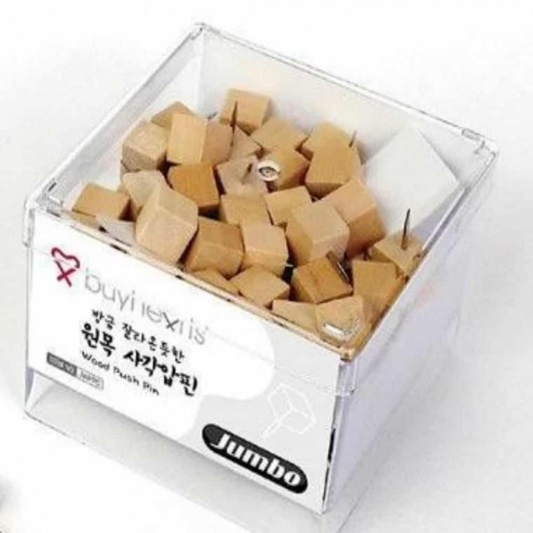 원목 사각압핀 10mm 게시판압정 시물꽂이 파티션압정 종이고정핀 서류핀