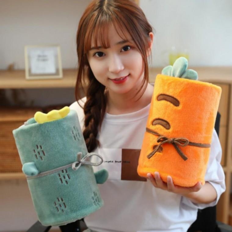 선인장 캐릭터 휴대용 무릎담요 사무실 보온덮개