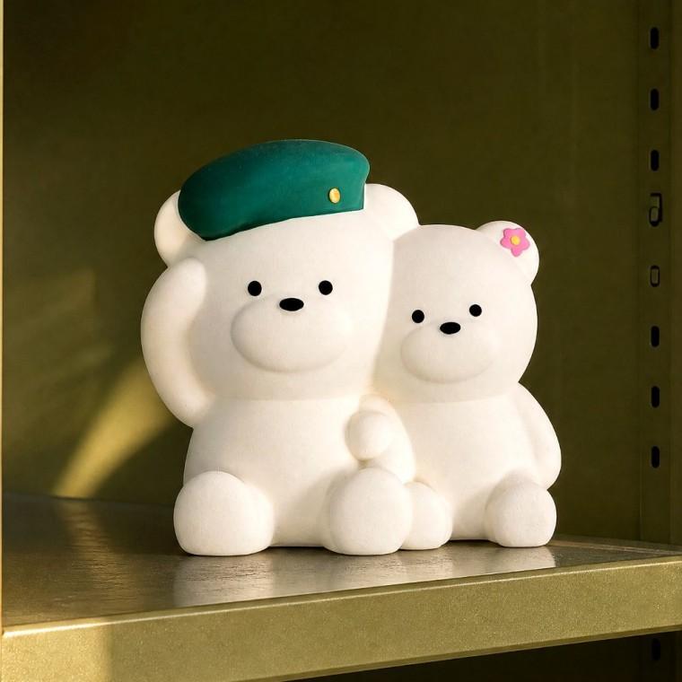 곰신 곰돌이 커플 차량용 방향제 송풍구 석고 오너먼트 새차 선물 귀여운 군인 남친