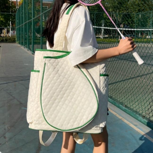테니스 공 라켓 수납 가방 스포츠 휴대용 숄더 소품 보관 퀼팅 백 1EA