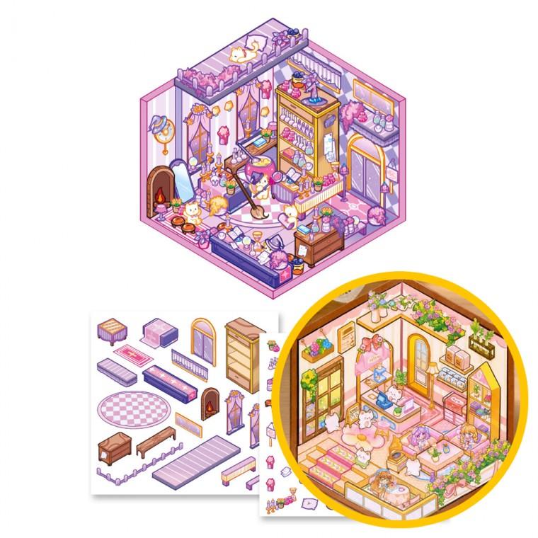 1000 입체방 꾸미기 DIY 스티커 48개입 1박스 - 여아들 소꿉놀이 어린이집 유치원