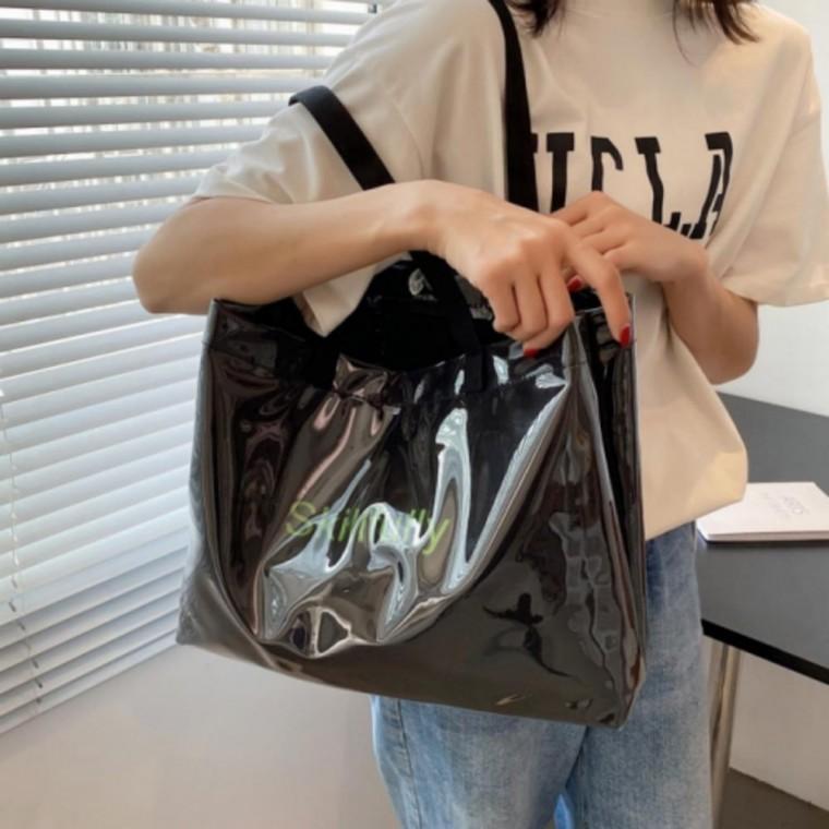 빅사이즈 데일리 PVC 에코백 여성 숄더백 가방