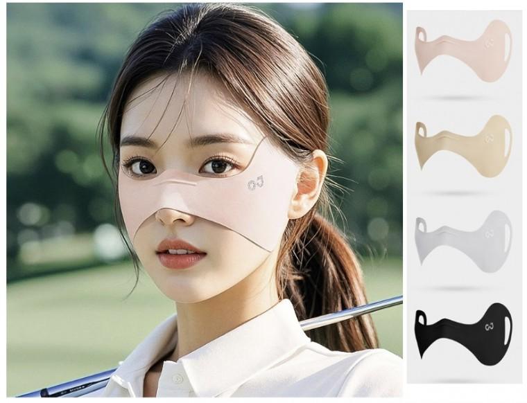 자외선차단 기미 주근깨보호 큐빅로고 하프 마스크