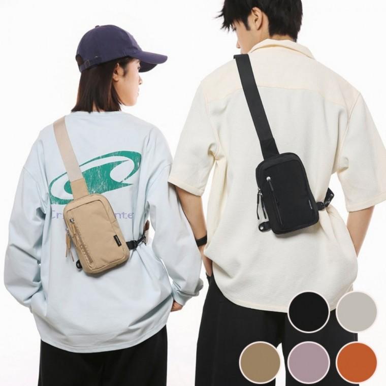 스퀘어 스포츠 크로스 남녀공용 데일리 캐주얼 베이직 슬링백