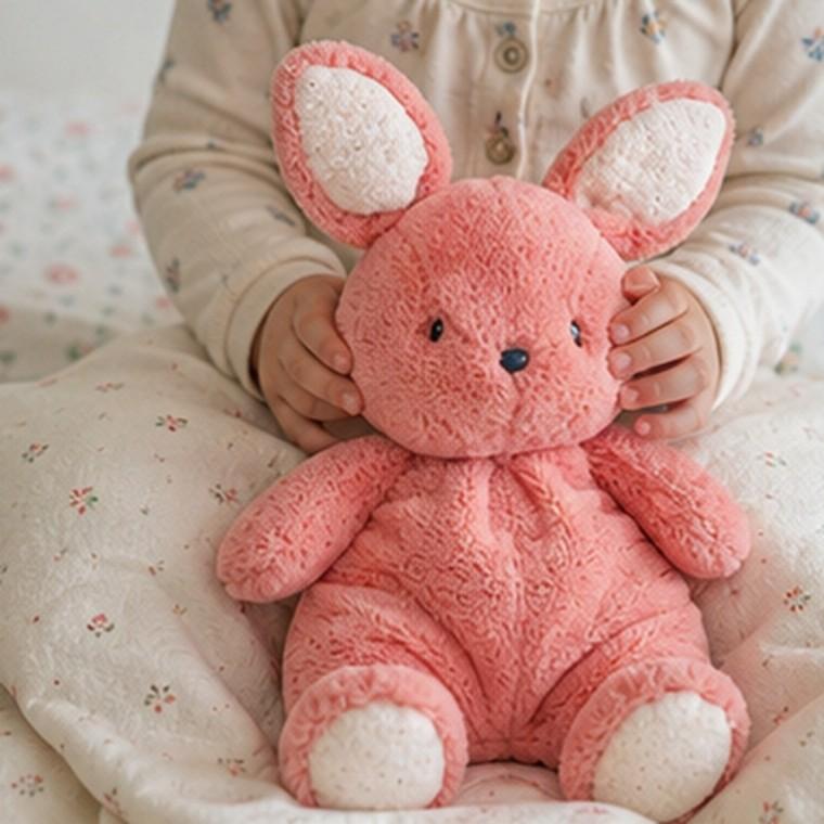 포근한 핑크 토끼 봉제인형 32cm 부드러운 촉감 애착형성 놀이용