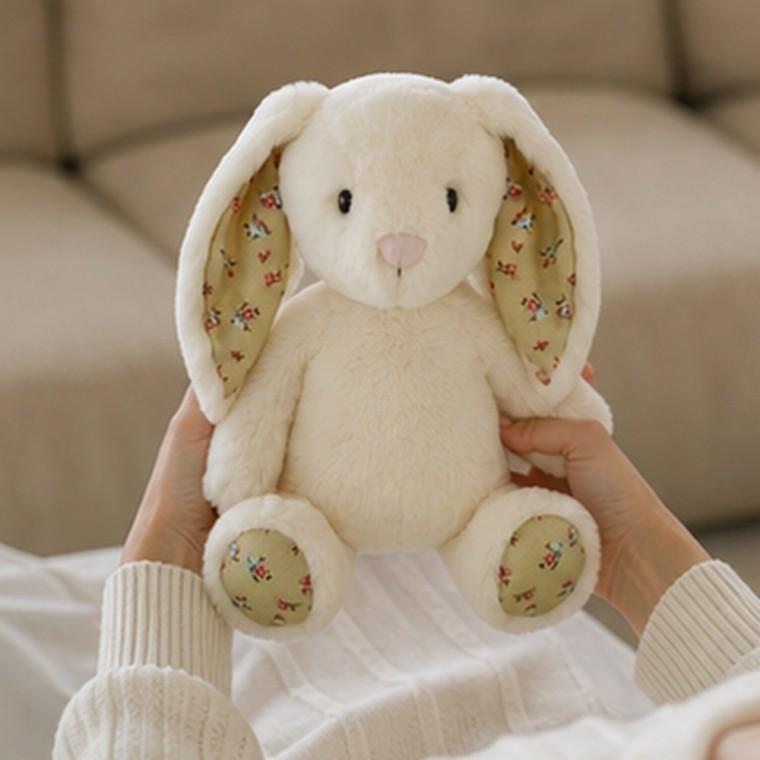 아이보리 토끼 봉제인형 30cm 아기 애착 놀이 선물용 부드러운 촉감